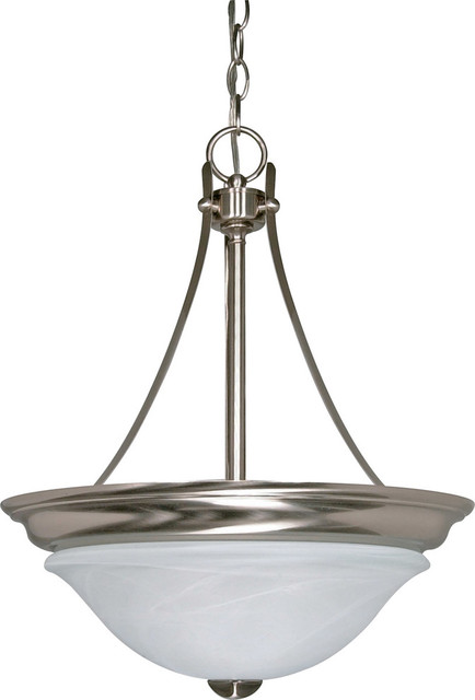 Nuvo Triumph Brushed Nickel and Alabaster Glass Chandelier/Pendant