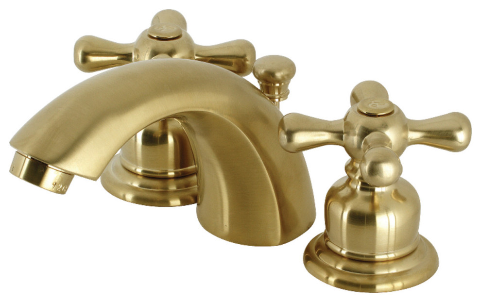 Kingston Brass KB947AXSB Widespread Bathroom Faucet, Brushed Brass
