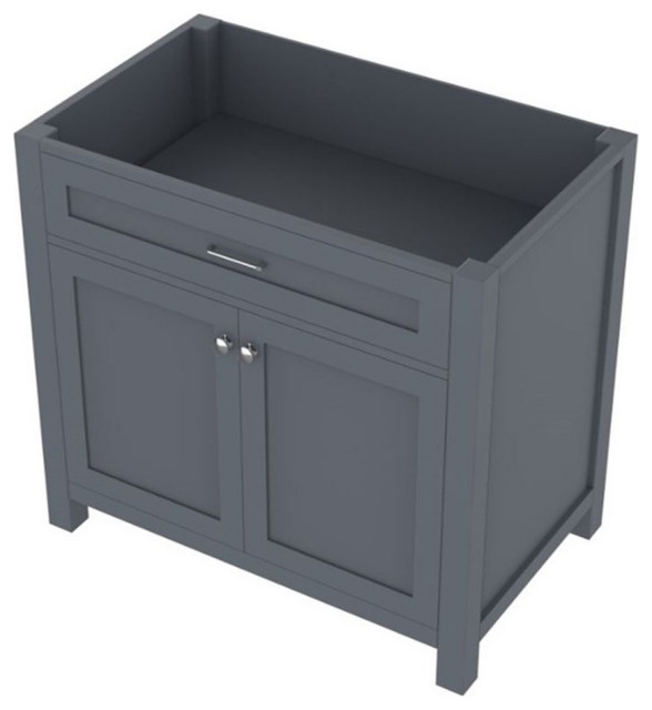 Alya Bath Norwalk 35 inch Wood Vanity with No Top in Gray Finish