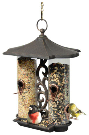 Double Tube Decorative Bird Feeder Mediterranean Bird Feeders