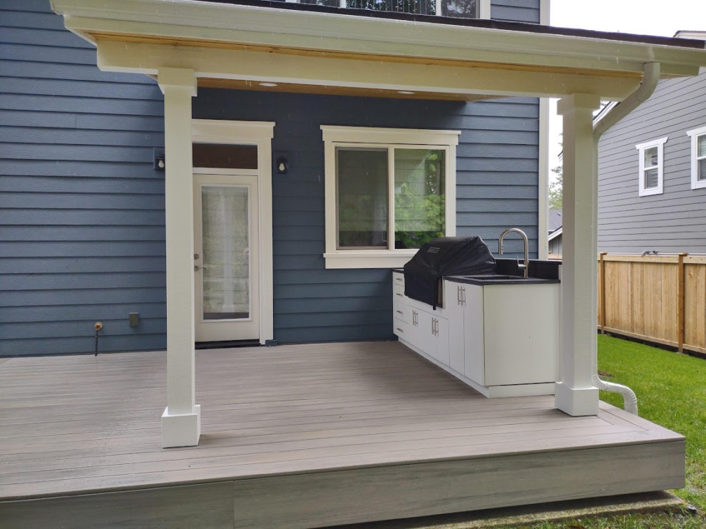 Outdoor kitchen, deck and cover