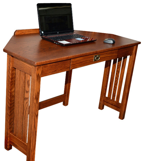 Mission Solid Oak Corner Computer Desk Traditional Desks And Mission Solid Oak Corner Computer Desk