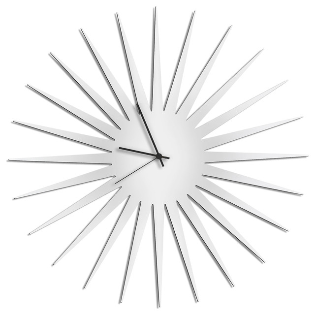 MCM Starburst Clock, White, Midcentury Modern Wall Clocks - Midcentury ...