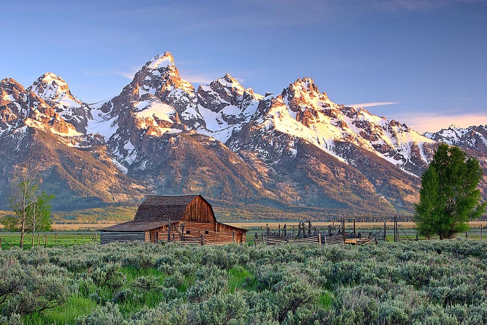 Barn at Grand Teton Wallpaper Wall Mural, SelfAdhesive Contemporary