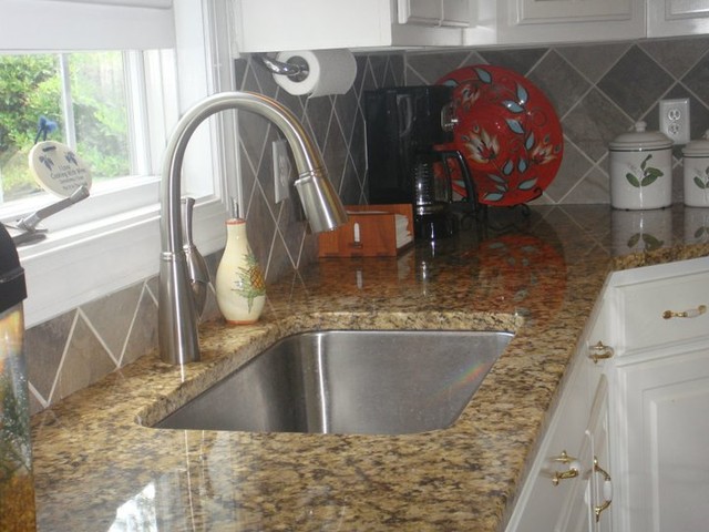 Granite Countertops Tile Backsplash Stainless Steel Sink