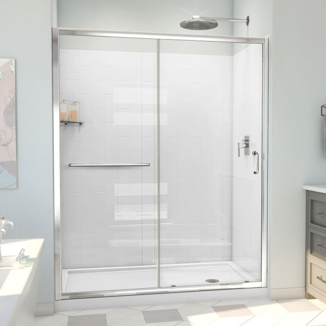 DreamLine D2096034XXR0001 InfinityZ 34x60" Sliding Shower Door, Base
