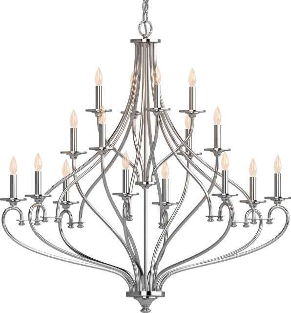 Volume Lighting 3186 Tes 16 Light 44"W Taper Candle Chandelier