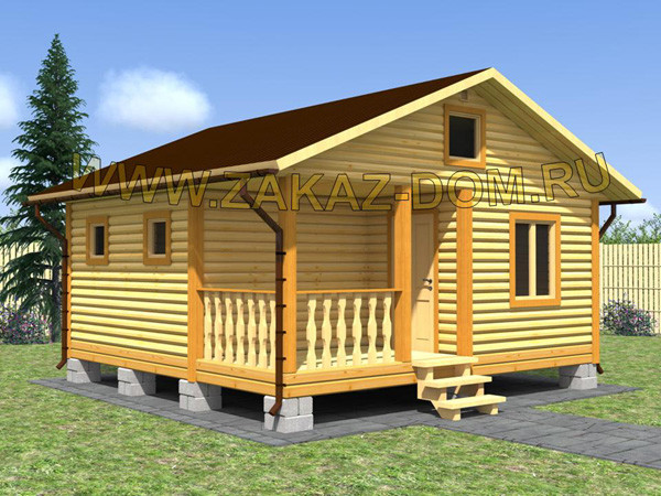 Баня из профилированного бруса (6х6 м) - Проект № Б-21