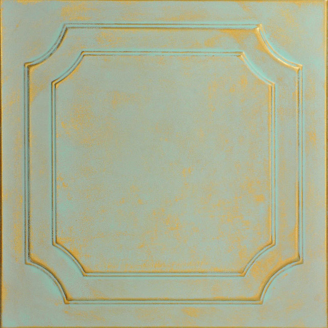 The Virginian, Styrofoam Ceiling Tile, 20"x20", #R08, Gold Moss