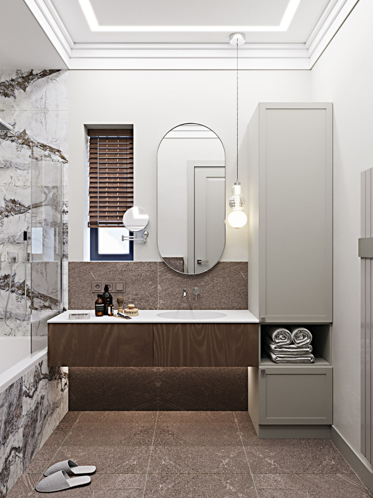 Дизайн ванной комнаты в частном доме в Сочи