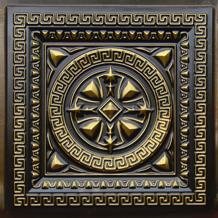 Odysseus Shield, Faux Tin Ceiling Tile, 24"x24", #220