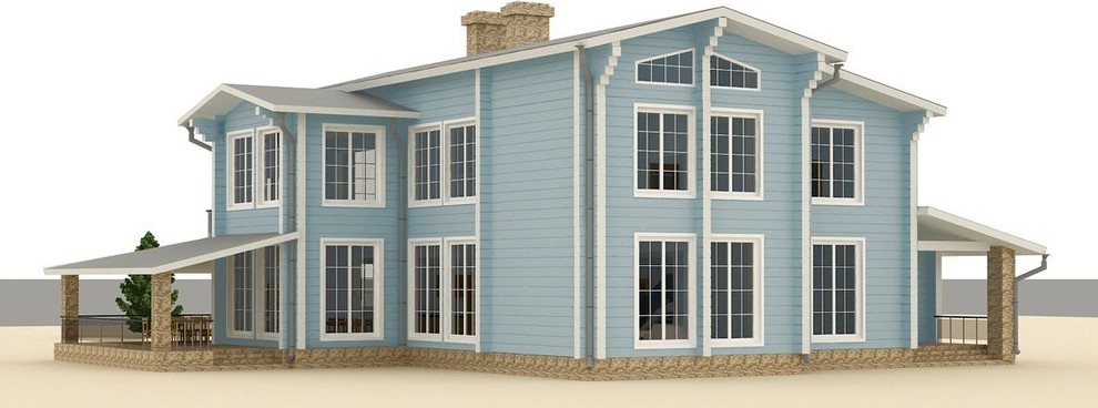 Проект двухэтажного дома из клееного бруса