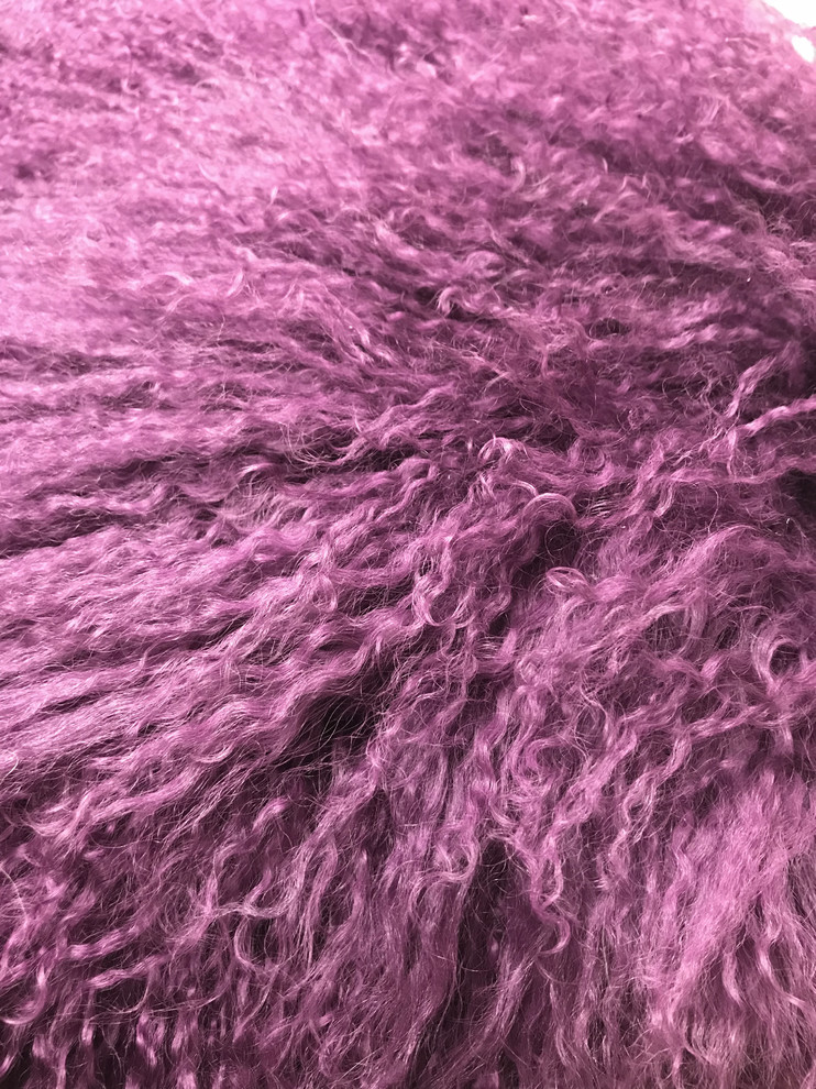 Tibetan Lamb Pillow, Royal Purple, 20"