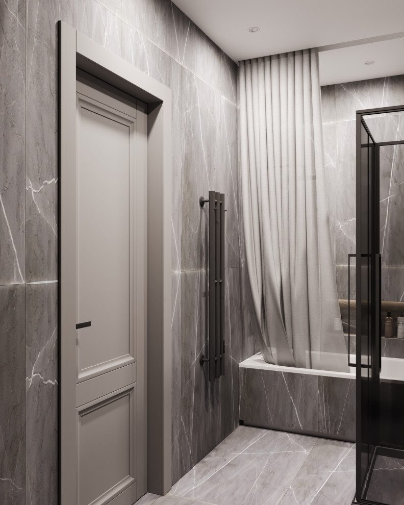 Дизайн темного санузла