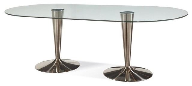 Oval Glass Dining Table bassett mirror concorde oval glass dining table w/ double chrome Oval Glass Dining Table bassett mirror concorde oval glass dining table w/ double chrome