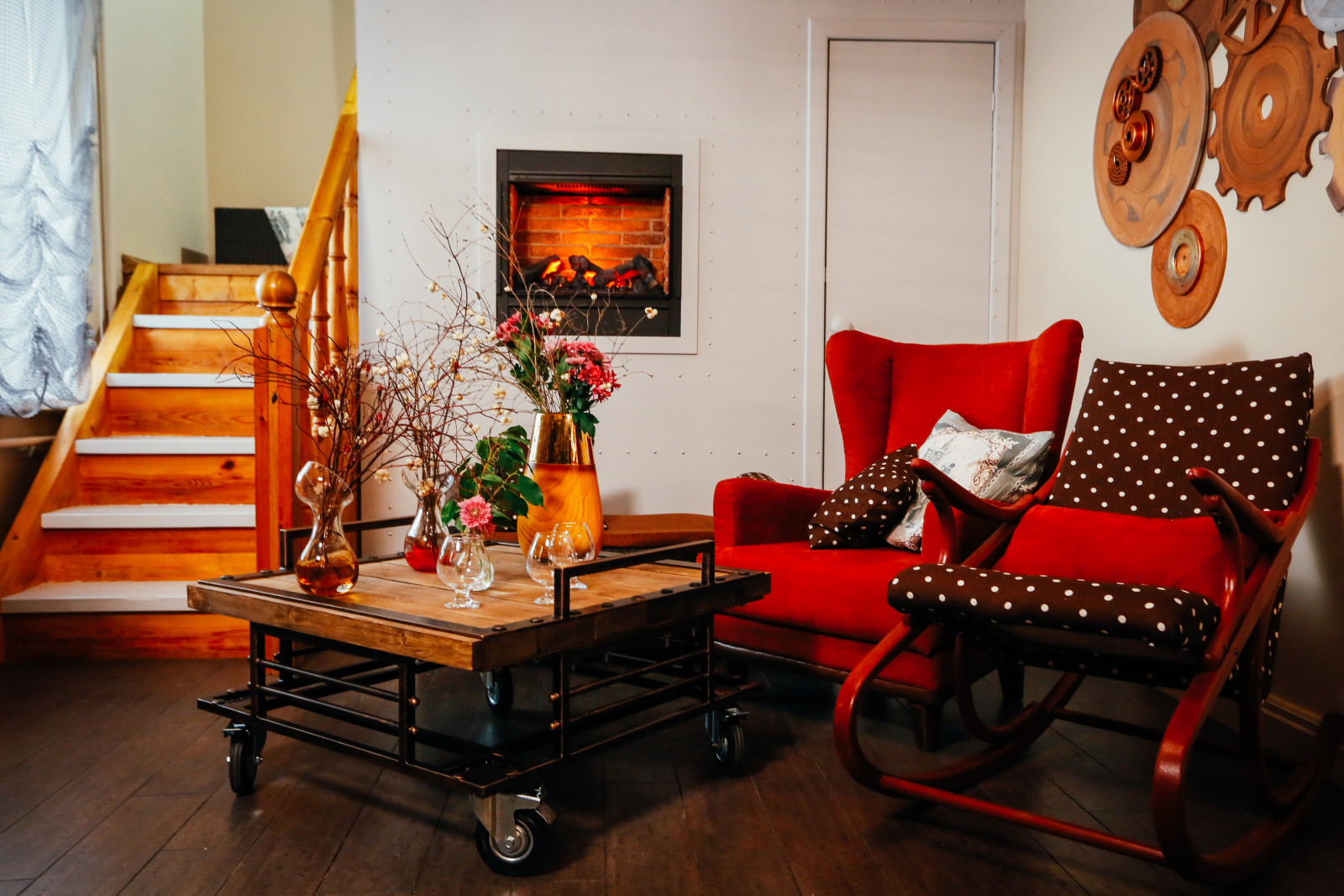 гостиная с элементами стиля стимпанк