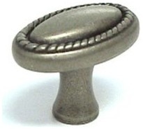 Top Knobs - Somerset Oval Rope Knob 1 1/4" in Pewter Antique