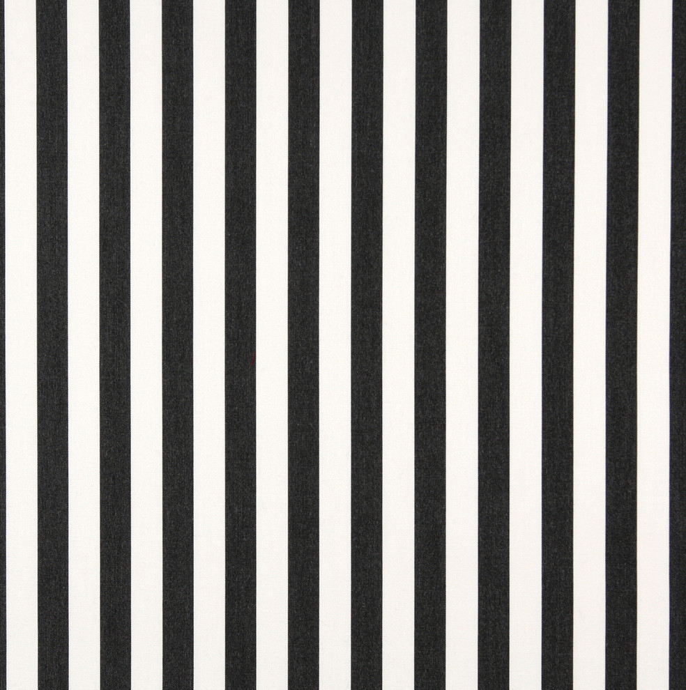 Black, Striped Indoor Outdoor Marine Scotchgard Upholstery Fabric By The Yard