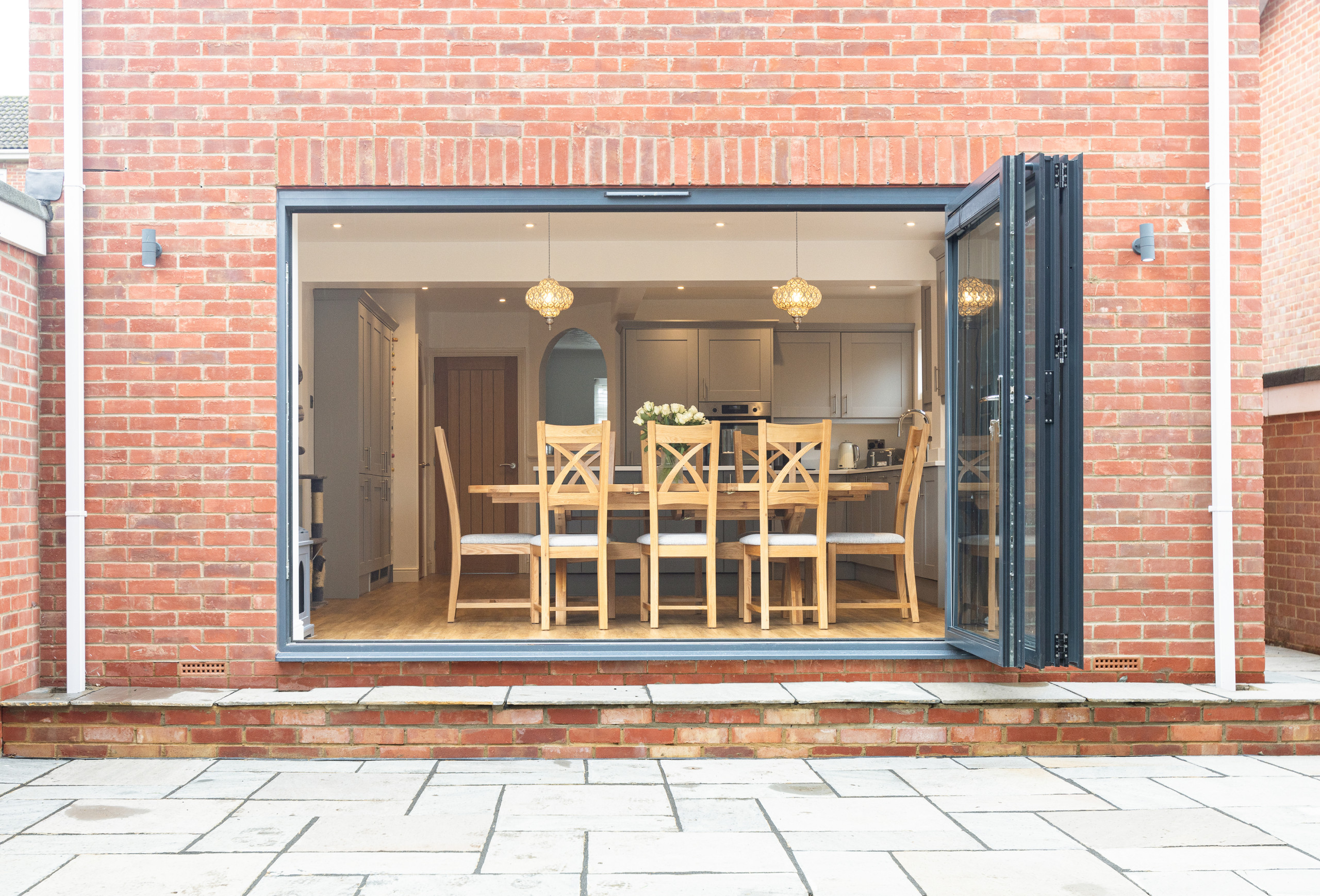 View of bi-folding doors and extension