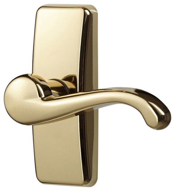 Storm Door Lever Handle Set Brass E Coat