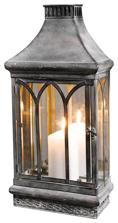 Wall Mount Mirror Candle Lantern, Clear Glass