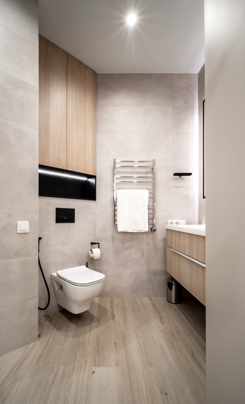 Bathroom with shower area in modern style