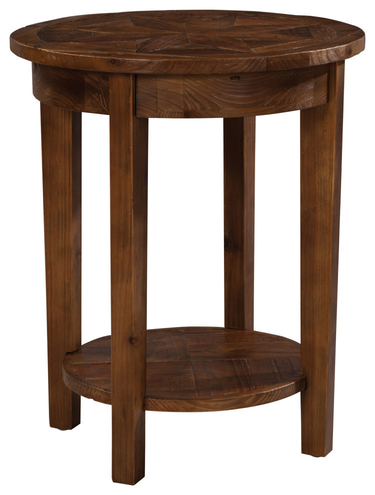 Revive Reclaimed Round End Table, Natural Transitional Side Tables