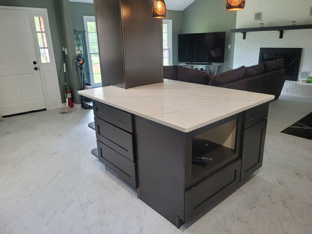 Cozy Kitchen with White Marble Countertops