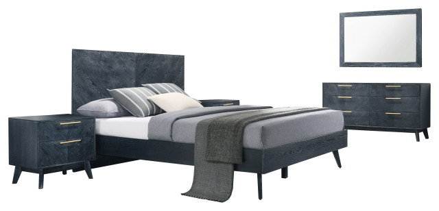 Modrest Diana Modern Grey Ash Bedroom Set, Queen
