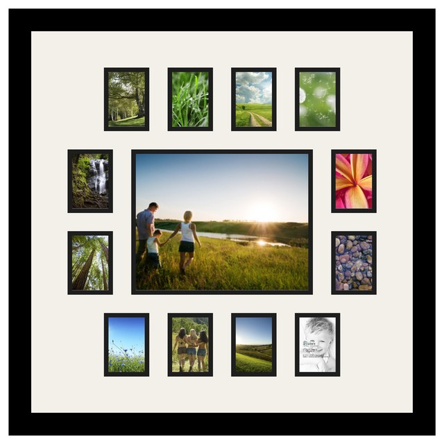 Arttoframes Collage Photo Frame With 13 Openings And Satin Black