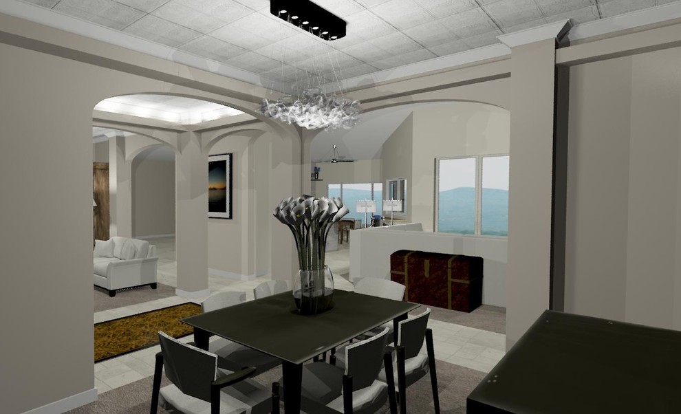 Example of a mid-sized transitional home design design in Phoenix