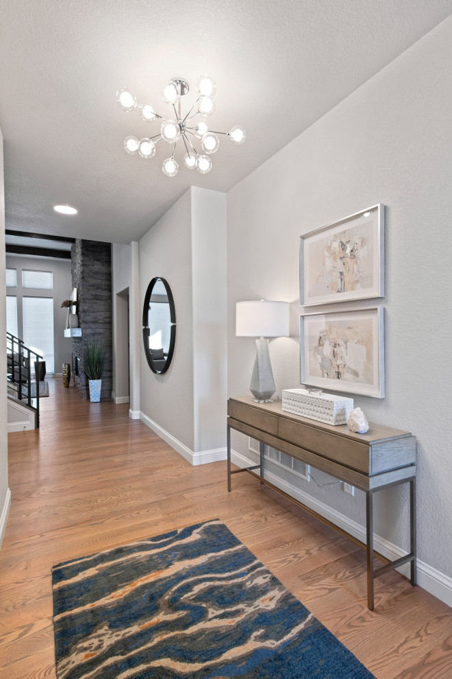 Example of a transitional entryway design in Denver