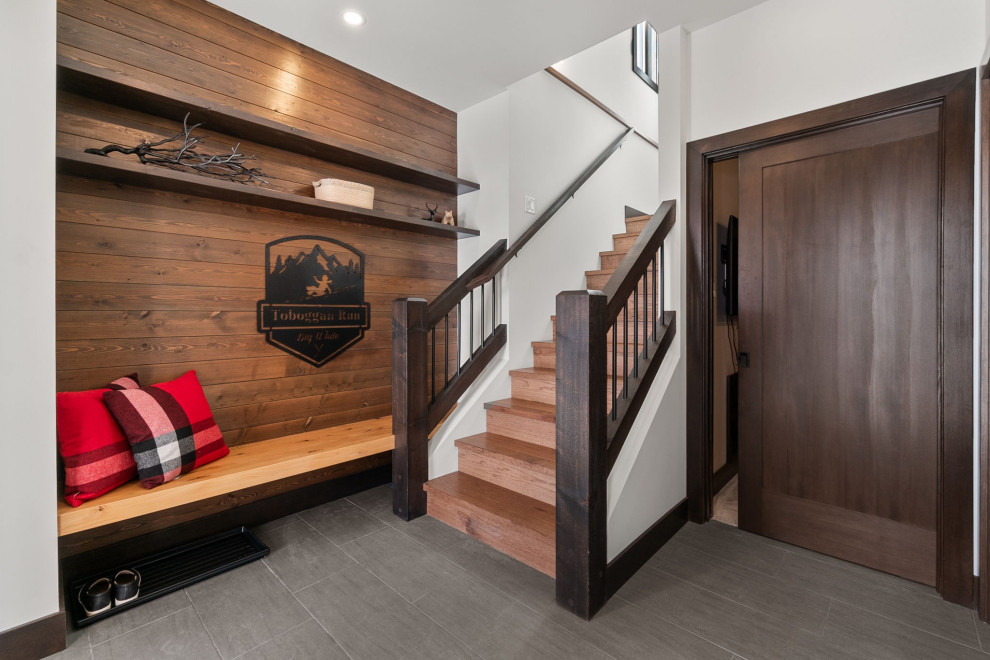 Inspiration for a rustic entryway remodel in Vancouver