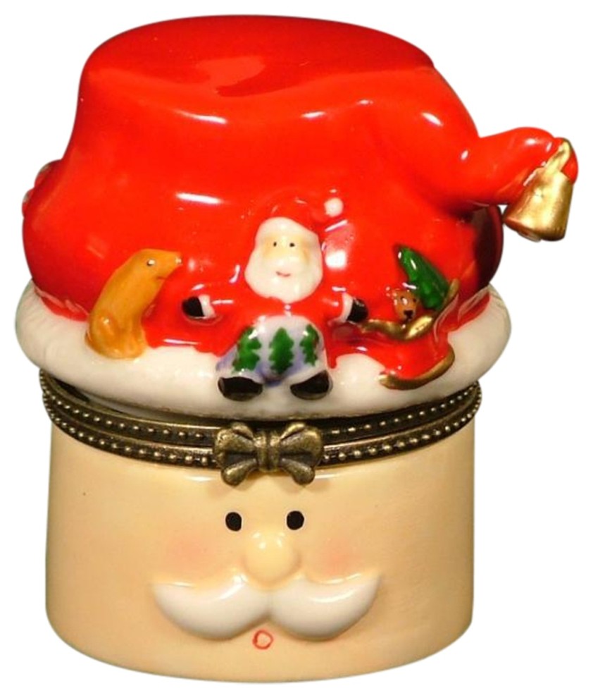 Art Gifts Happy Circus Clown Hat Hinged Trinket Box phb