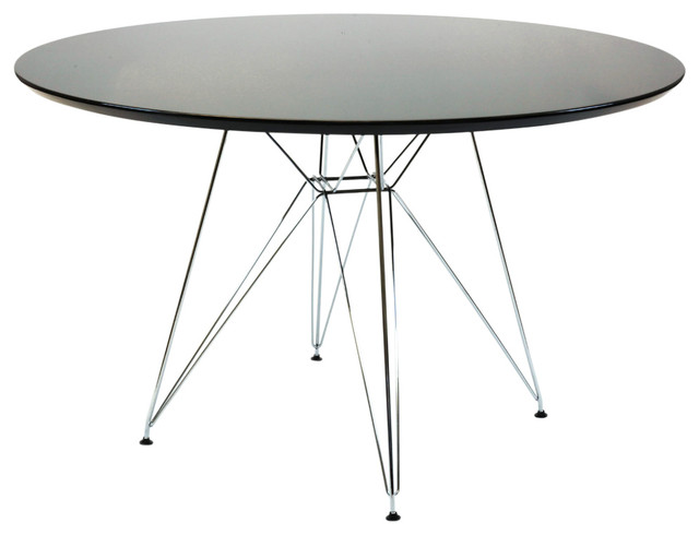 Mdf Top Round Dining Table With Steel Wire Legs Midcentury Mdf Top Round Dining Table With Steel Wire Legs Midcentury Tables By Virventures