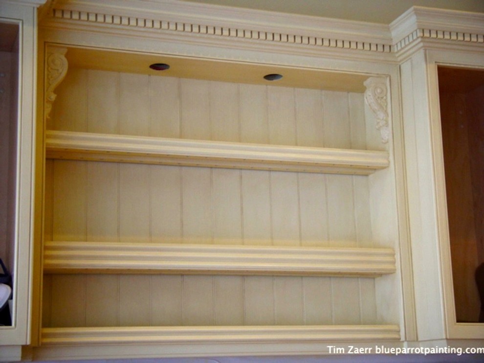 Example of a transitional home design design in Denver