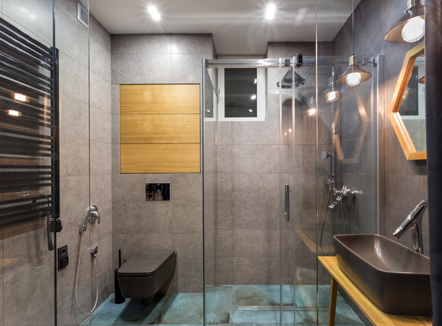 True Apartment industrial-badezimmer