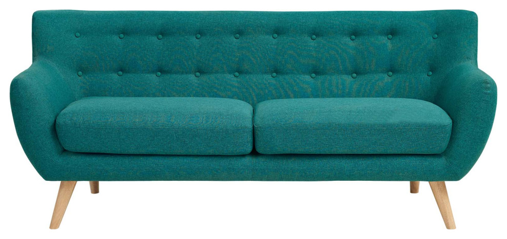 Remark Upholstered Fabric Sofa, Teal