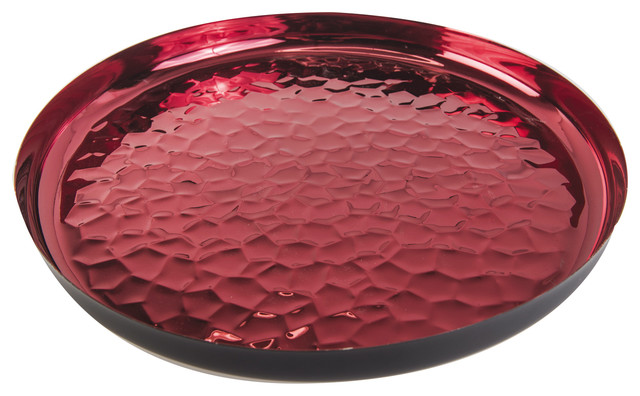 Hammered Red Serving Tray