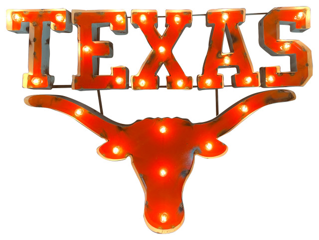 University of Texas Longhorns Iluminated recycled metal wall decor ...