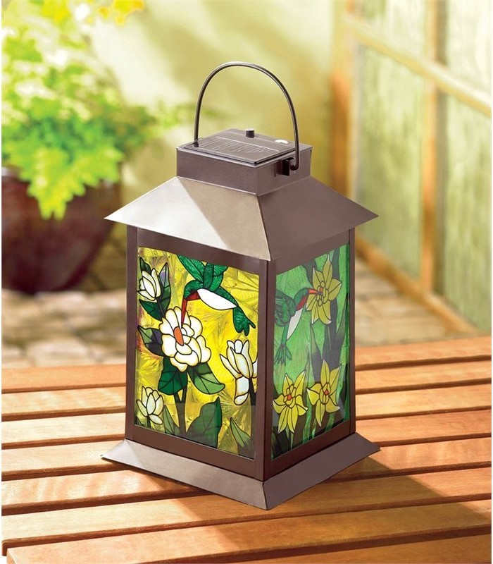 Solar-Powered Floral Lantern