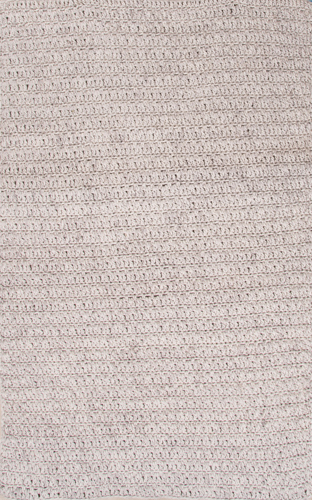 Textured Reversible Wool Gray/Area Rug (5 x 8)
