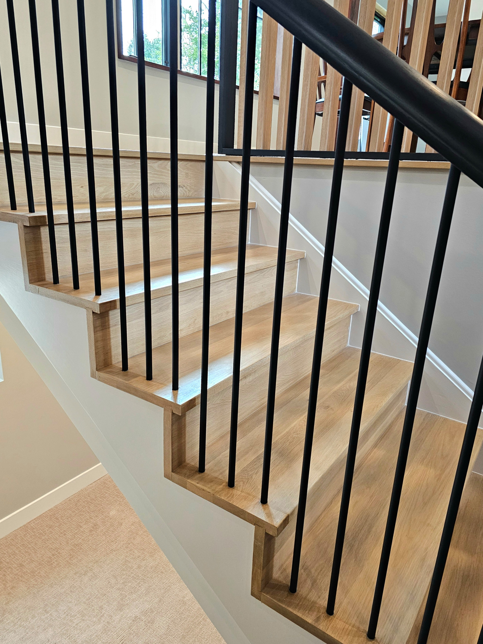 115_Stunning Continuous Rail System on 3 Story Floating Stairs; Arlington, VA 22