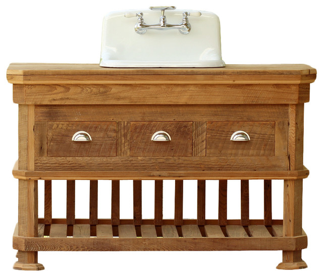 Craftsman 54 Reclaimed Barn Wood Kitchen Island Bath Farm Vanity Utility Sink