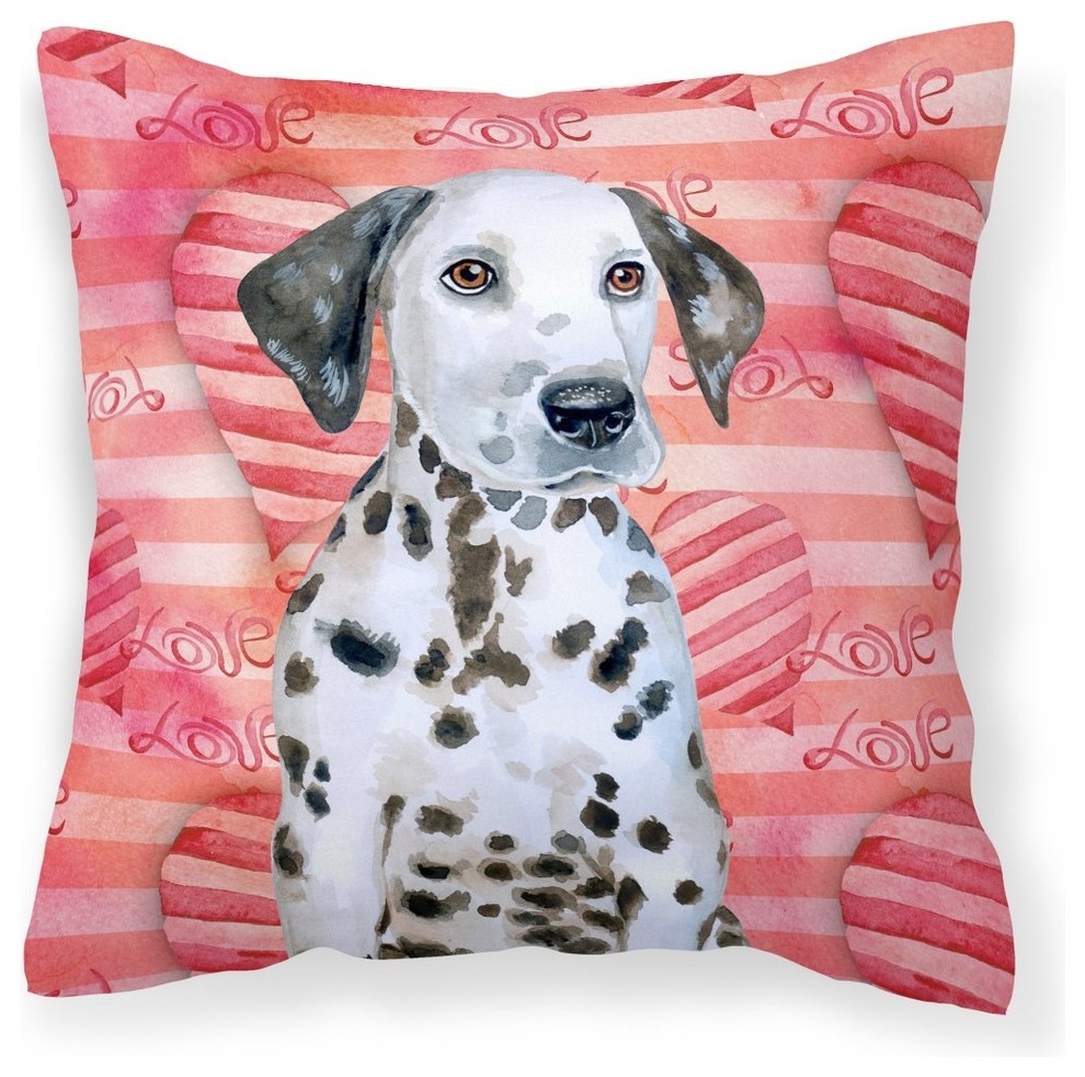 Dalmatian Puppy Love Fabric Decorative Pillow
