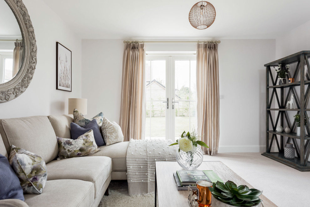 Photo of a transitional living room in Dorset.