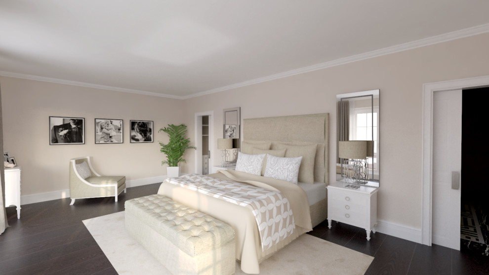 Klassisches Schlafzimmer mit Keramikboden in Frankfurt am Main