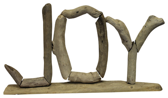 Joy Letters Natural Driftwood Coastal Christmas Holiday Tabletop Mantle Decor