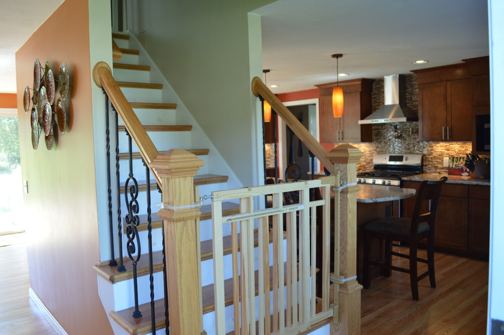 Example of a transitional staircase design in Boston