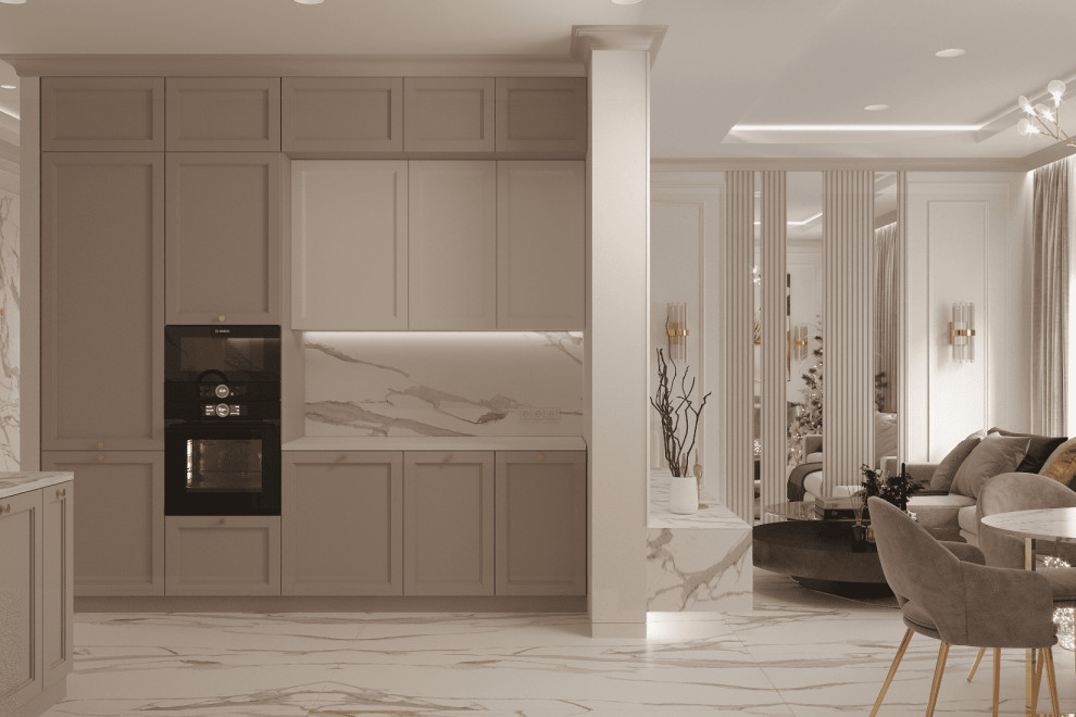 Просторная квартира в нежных оттенках со стильными элементами декора